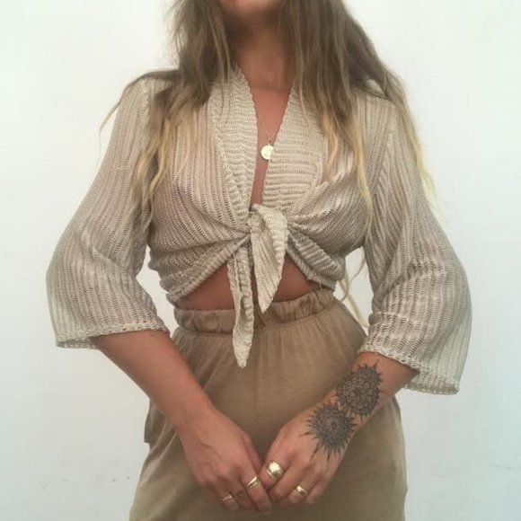 Tops - Boho Champagne Knot Top